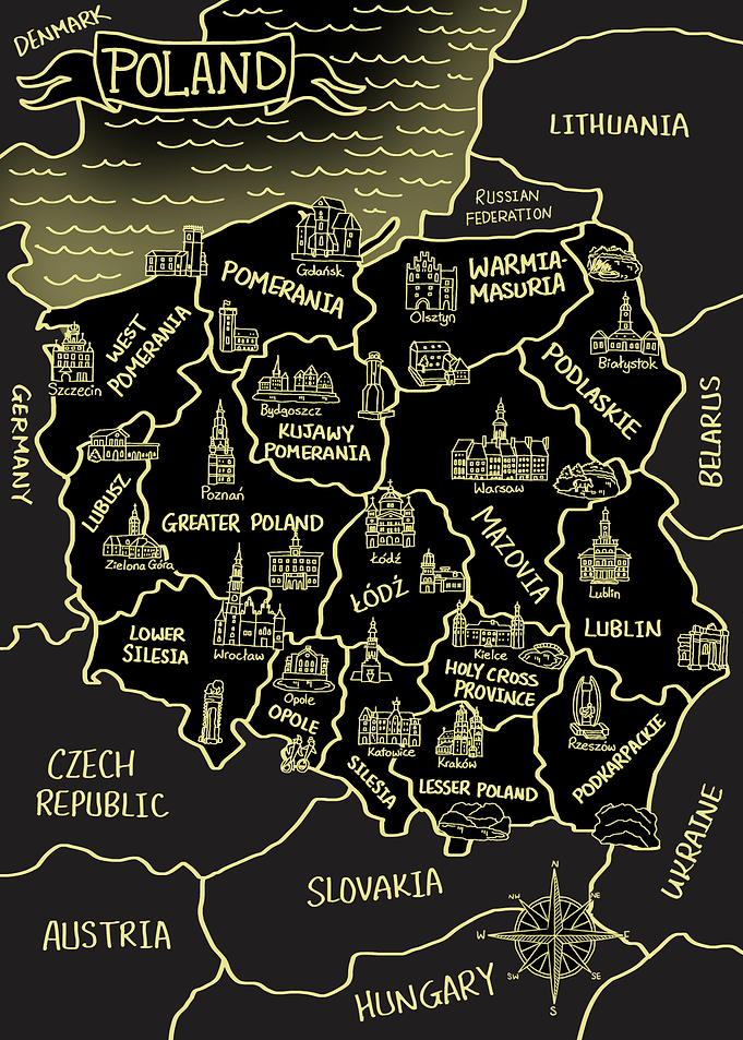 Glowing Map of Poland