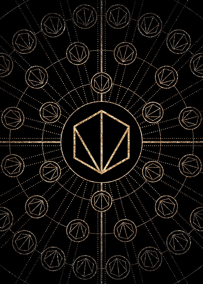 Geometric Gold Glyph Sign