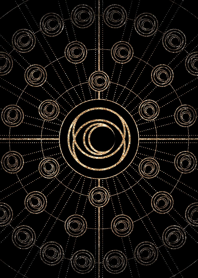 Gold Glitter Glyph Symbol
