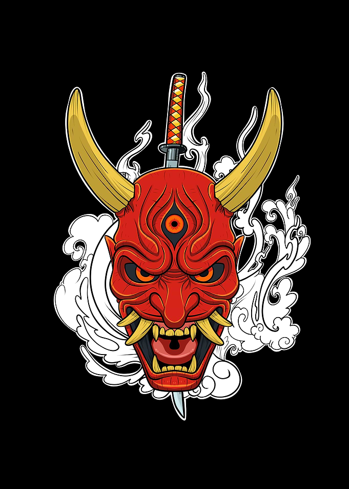 Japanese Katana Devil Mask