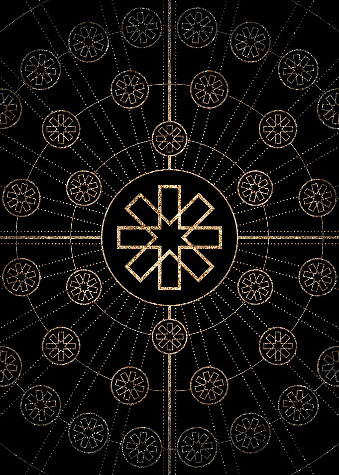 Geometric Gold Glyph Sign