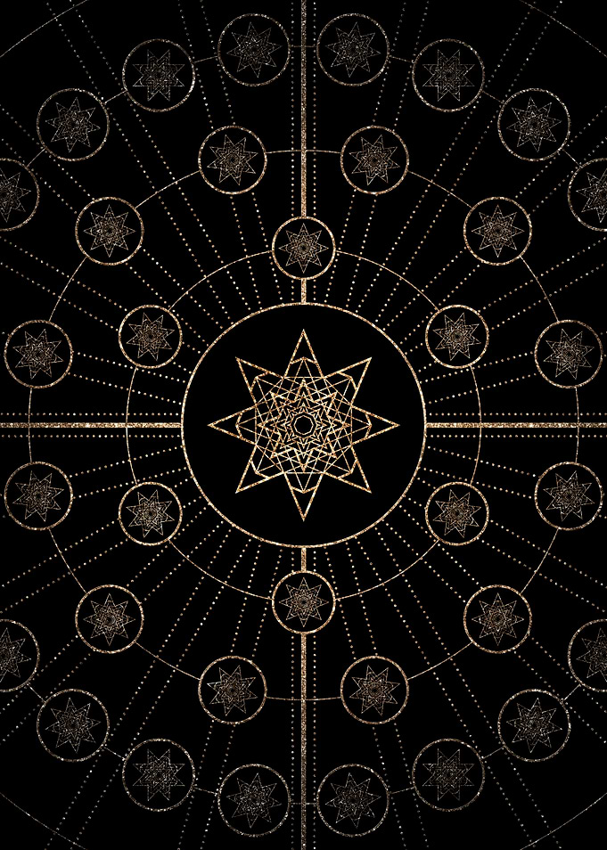 Geometric Gold Glyph Sign
