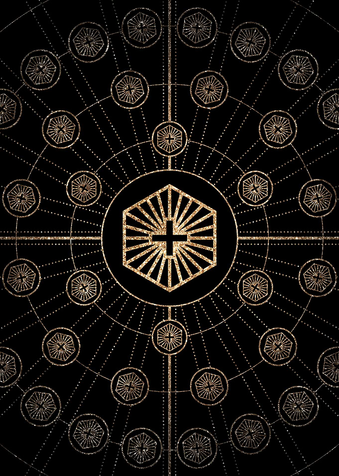 Geometric Gold Glyph Sign