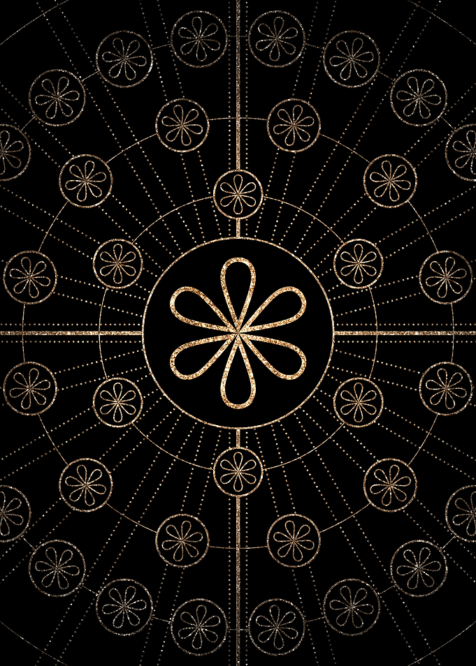 Geometric Gold Glyph Sign