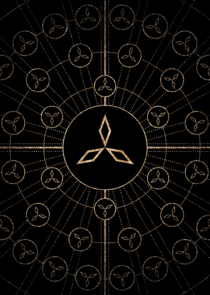 Geometric Gold Glyph Sign