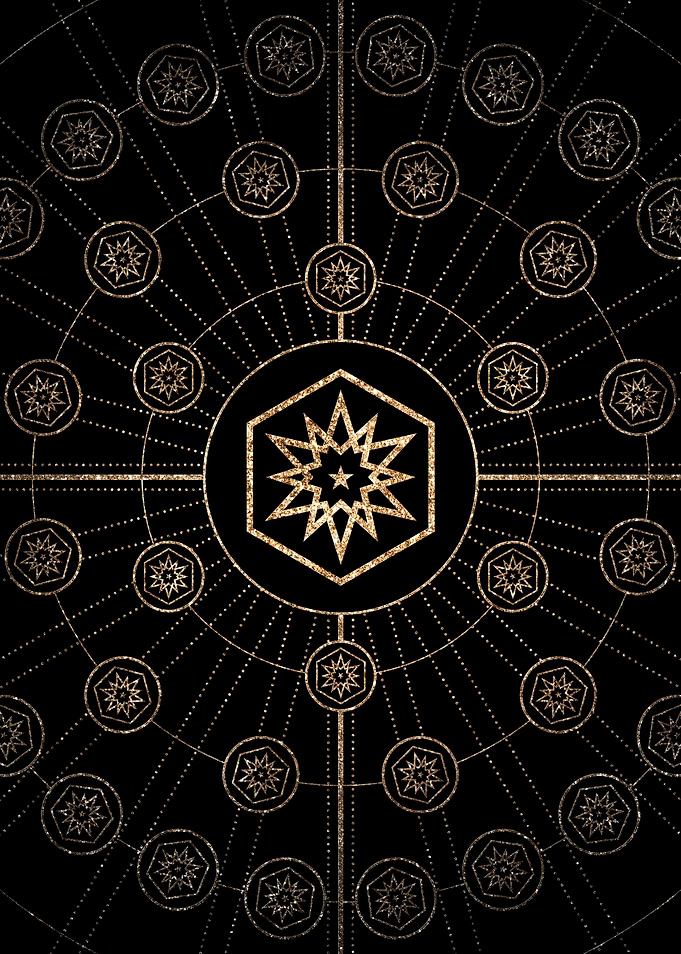 Geometric Gold Glyph Sign