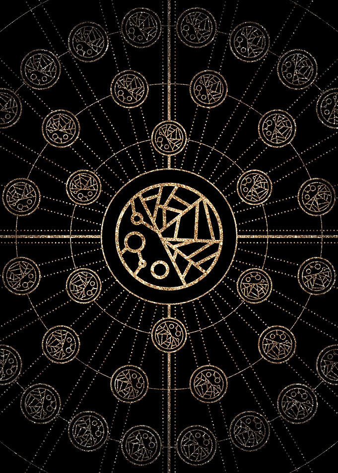 Gold Glitter Glyph Symbol
