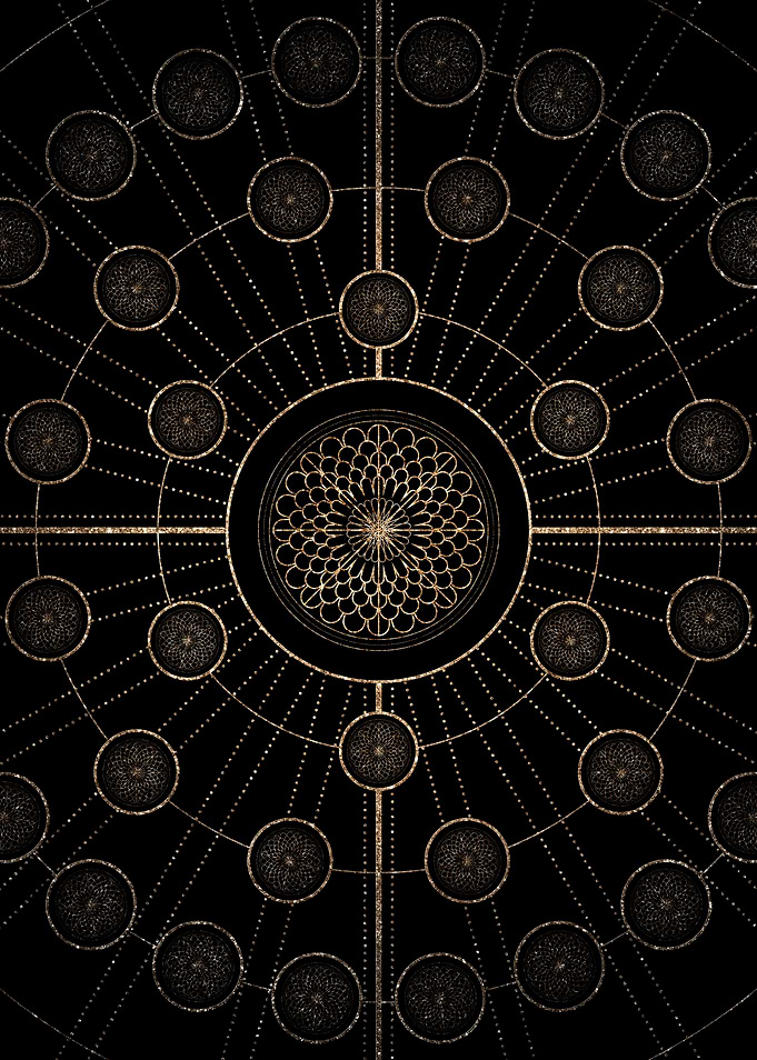 Geometric Gold Glyph Sign