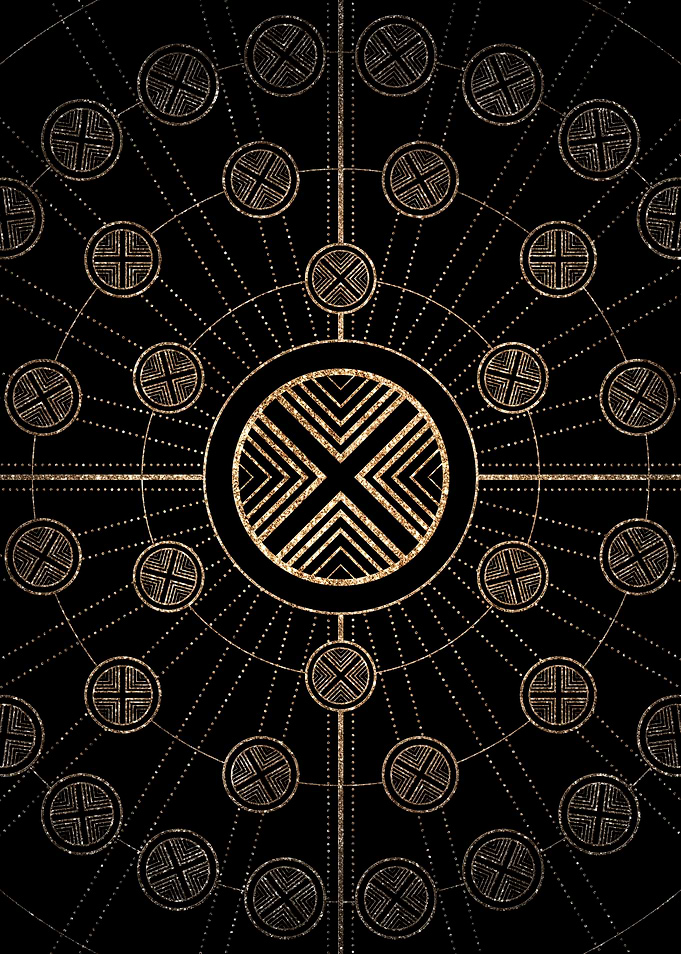 Gold Glitter Glyph Symbol