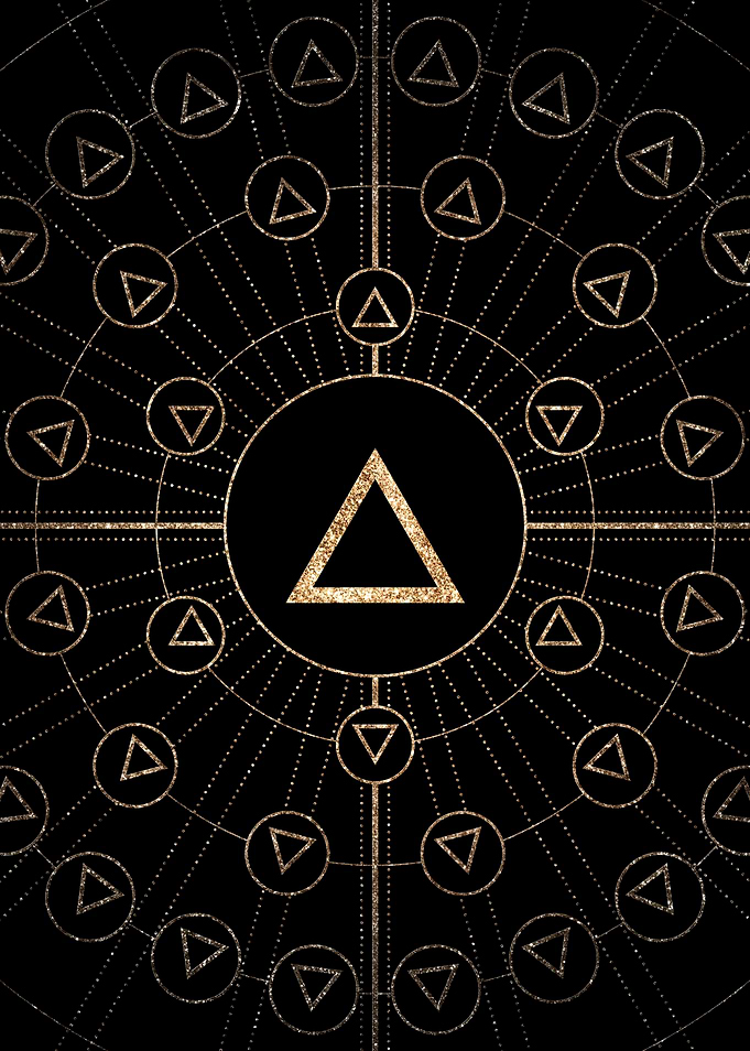 Geometric Gold Glyph Sign
