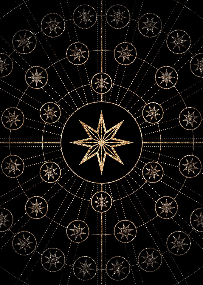Geometric Gold Glyph Sign