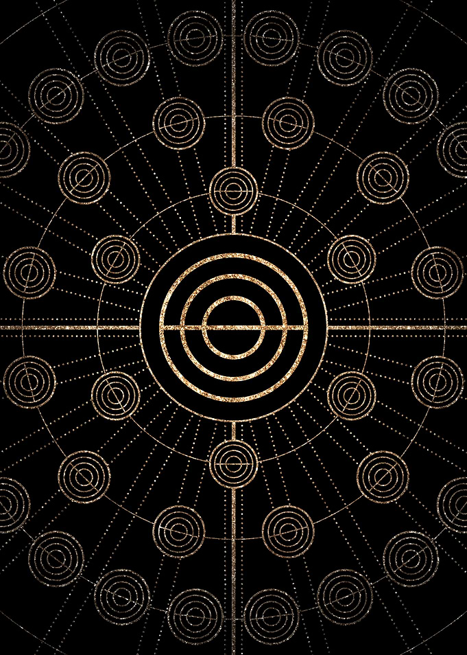 Gold Glitter Glyph Symbol