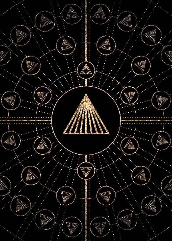 Geometric Gold Glyph Sign