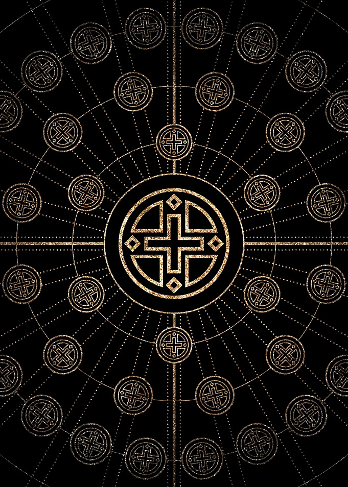 Gold Glitter Glyph Symbol