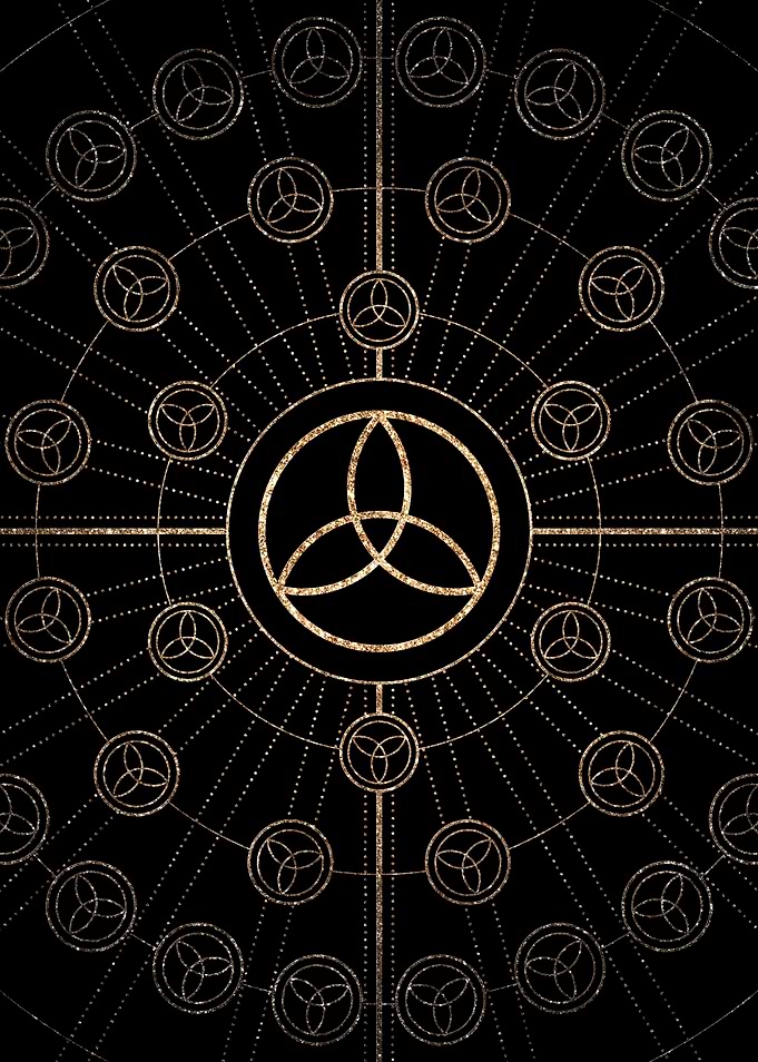 Geometric Gold Glyph Sign