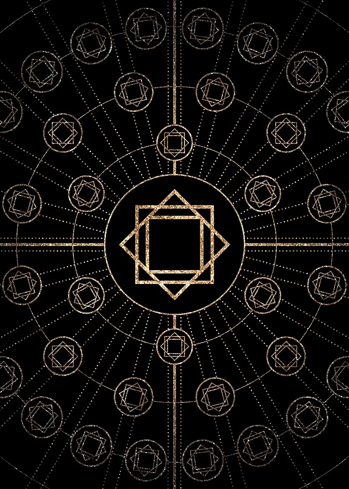 Geometric Gold Glyph Sign