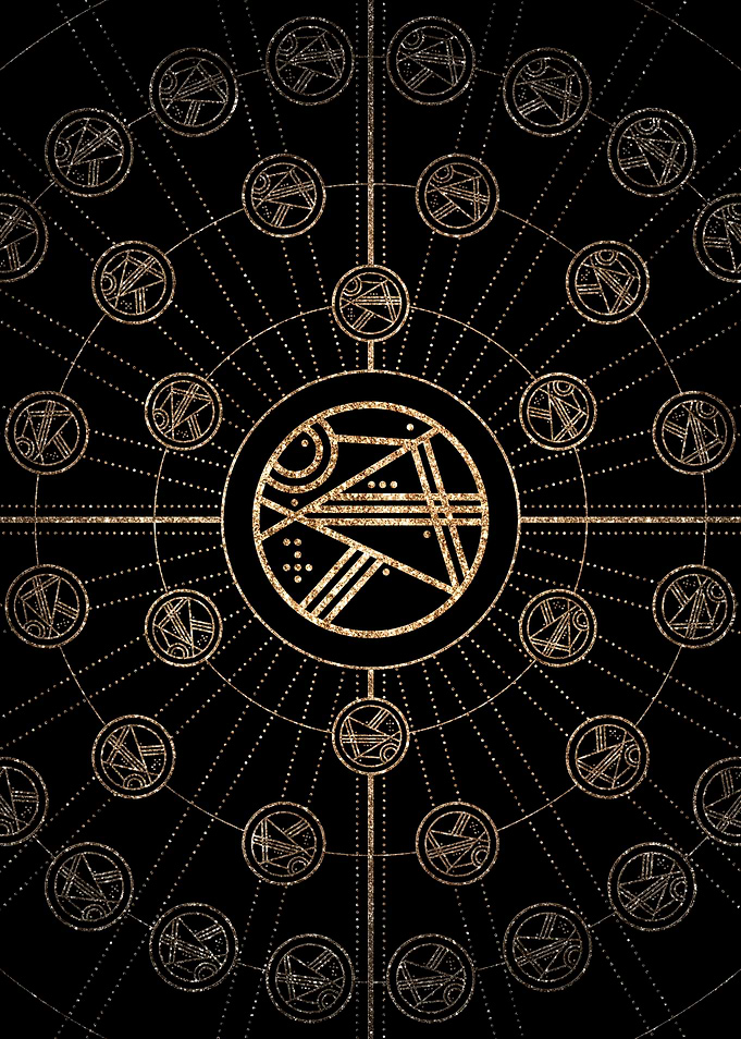 Gold Glitter Glyph Symbol