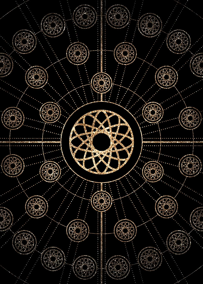 Geometric Gold Glyph Sign