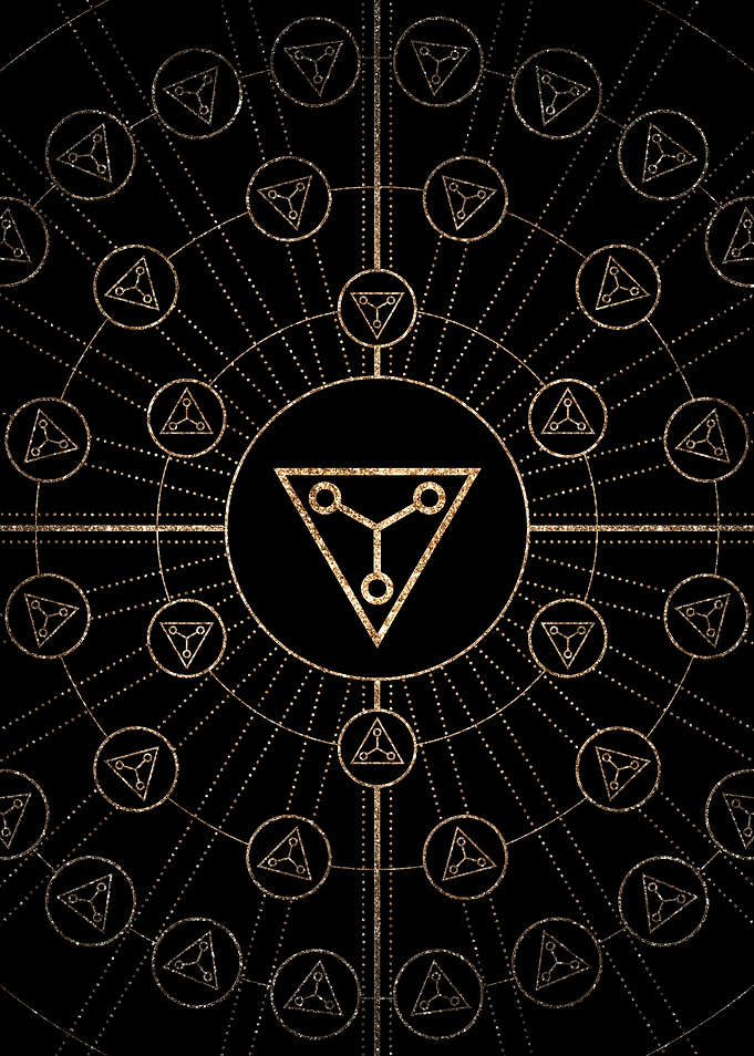 Geometric Gold Glyph Sign