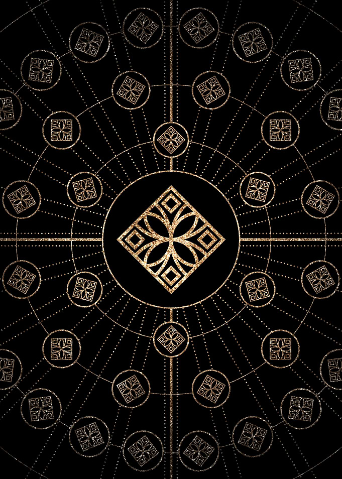 Geometric Gold Glyph Sign
