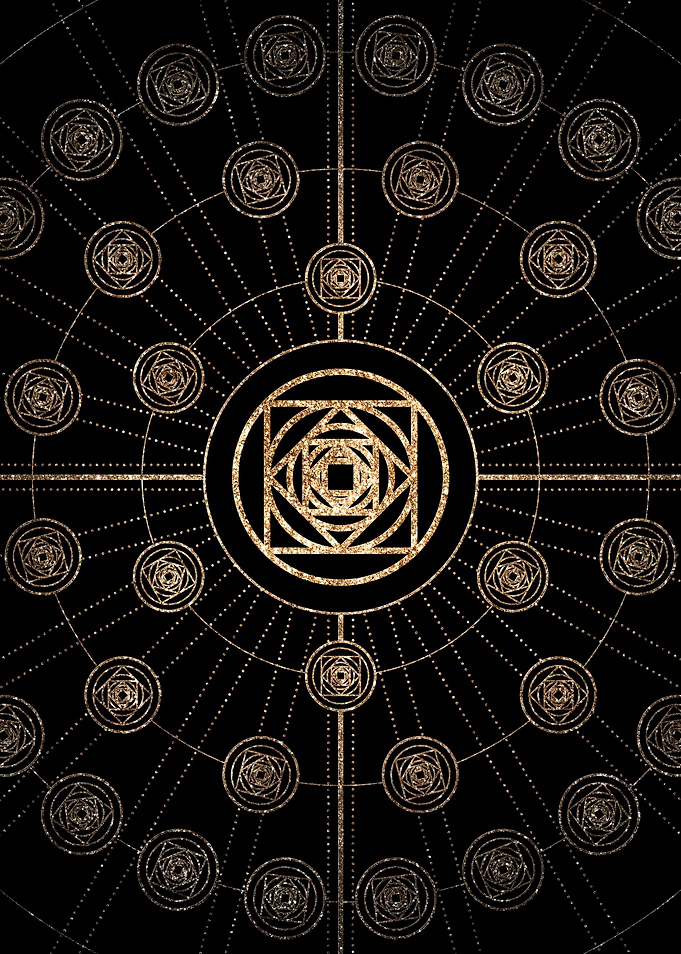 Geometric Gold Glyph Sign