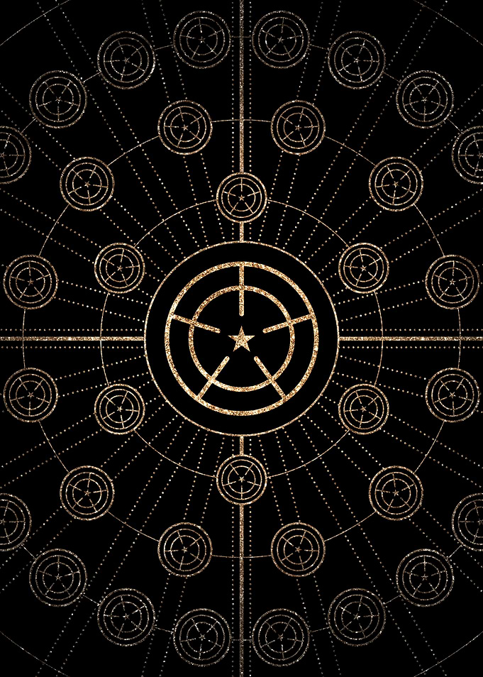 Gold Glitter Glyph Symbol