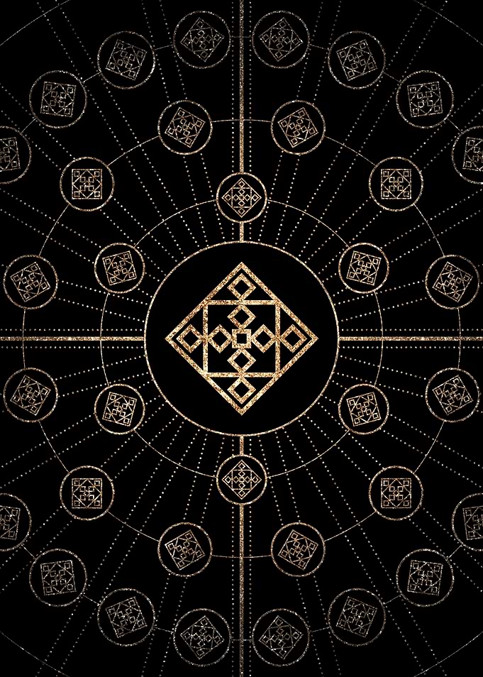 Geometric Gold Glyph Sign