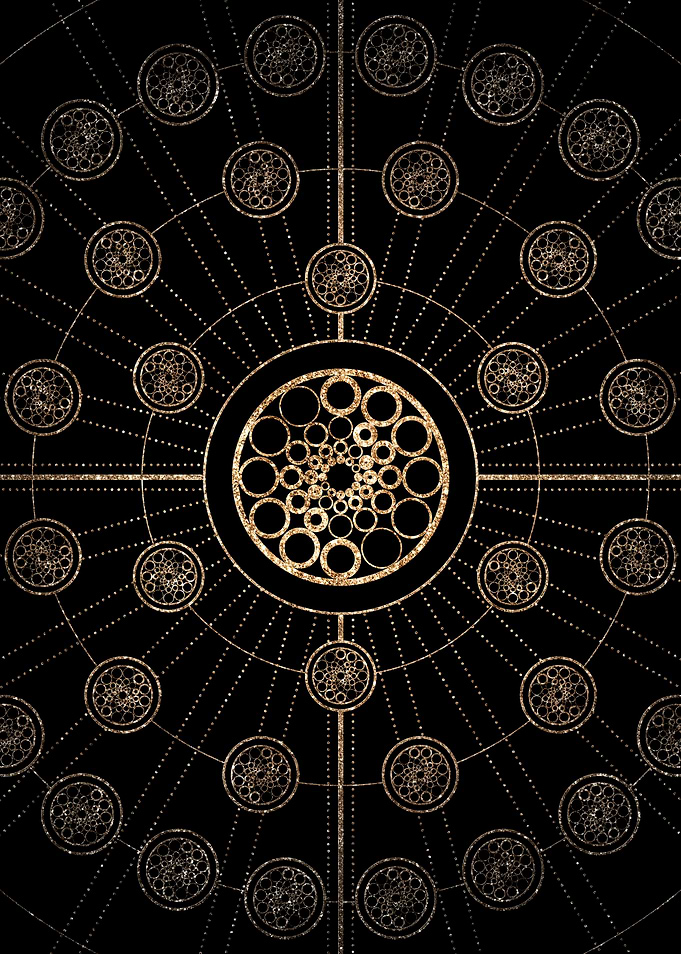 Geometric Gold Glyph Sign