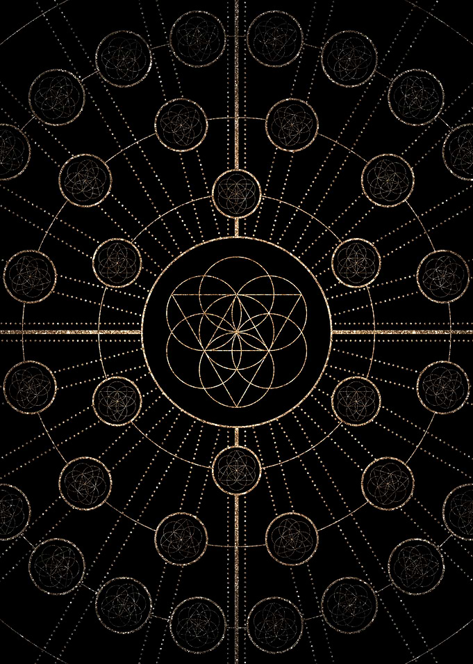Geometric Gold Glyph Sign