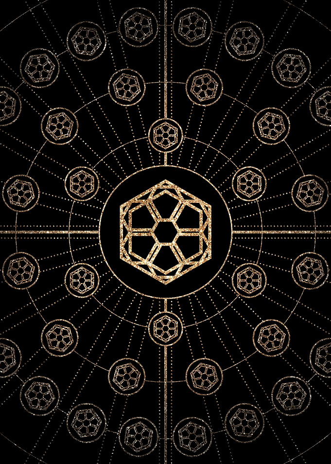 Geometric Gold Glyph Sign