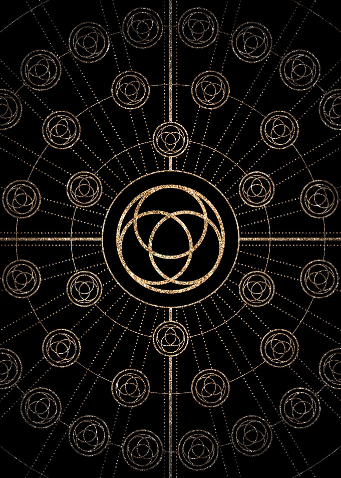Geometric Gold Glyph Sign