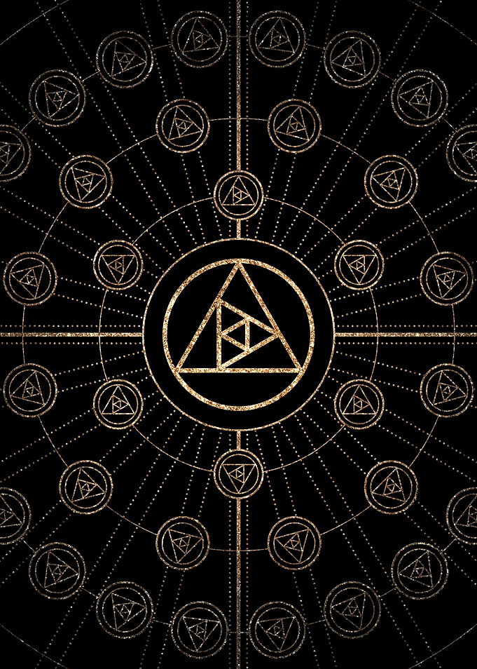 Gold Glitter Glyph Symbol