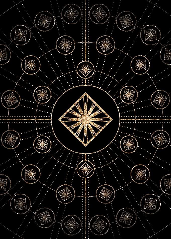 Geometric Gold Glyph Sign