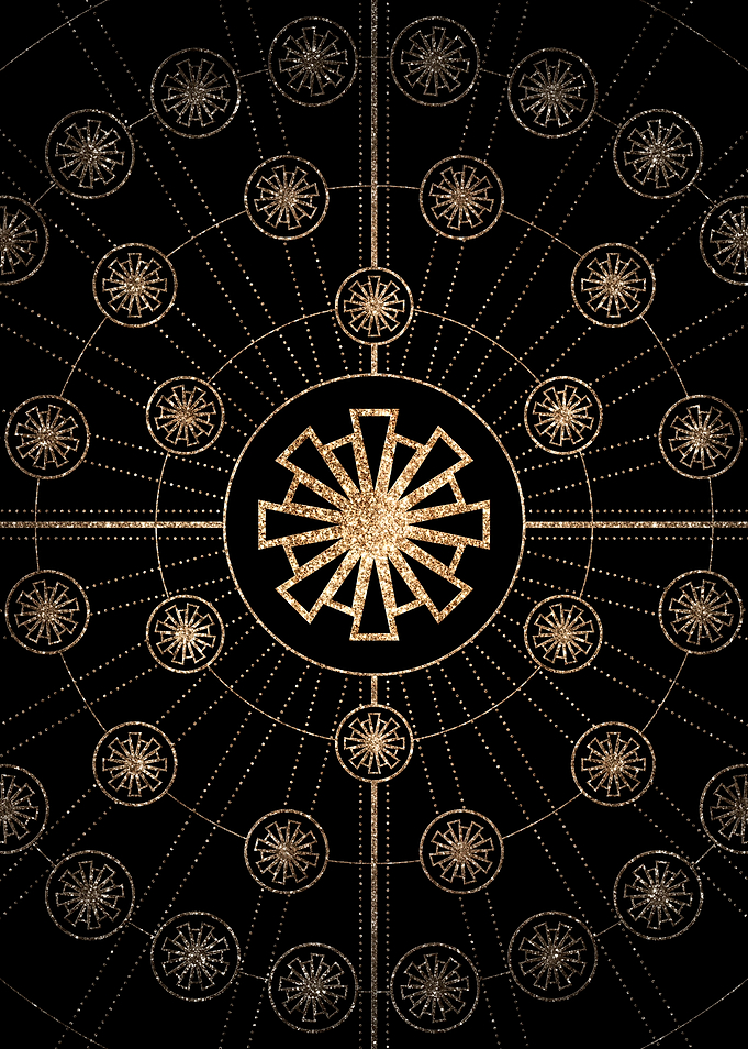 Geometric Gold Glyph Sign