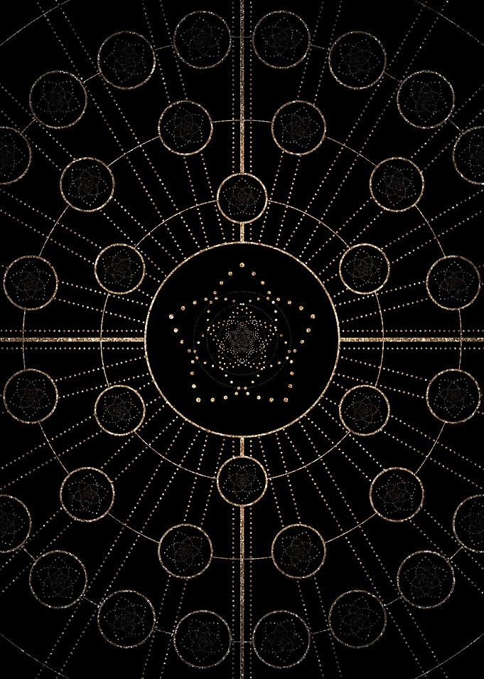 Geometric Gold Glyph Sign