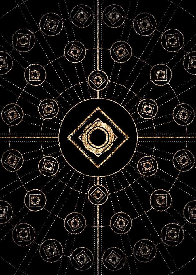 Geometric Gold Glyph Sign