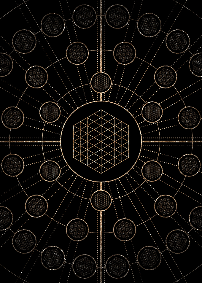 Geometric Gold Glyph Sign