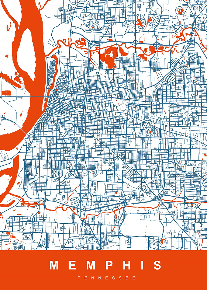 MEMPHIS Map TENNESSEE