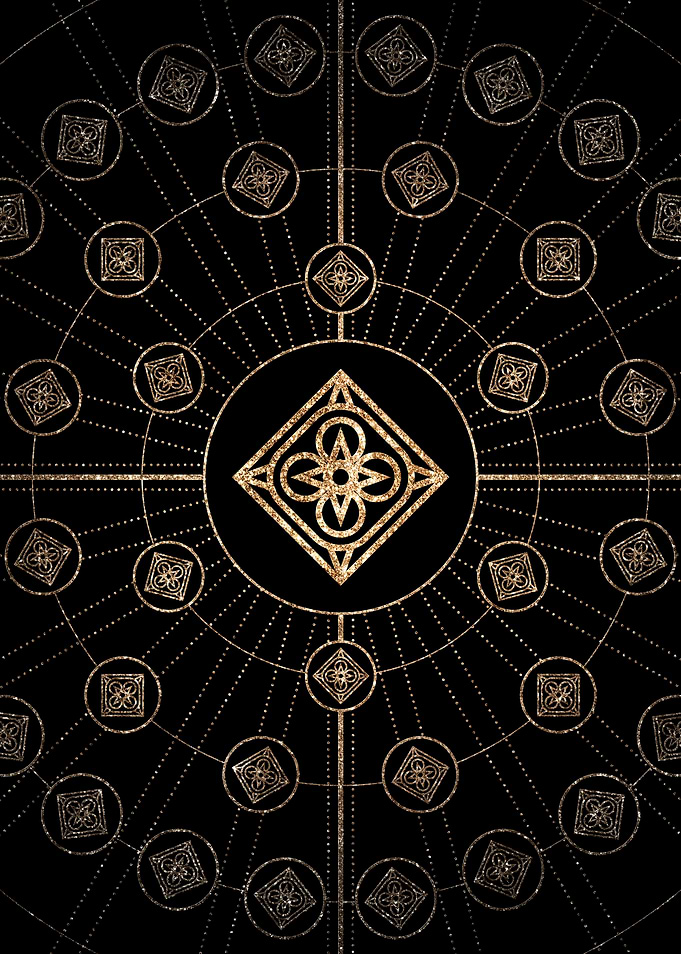 Geometric Gold Glyph Sign