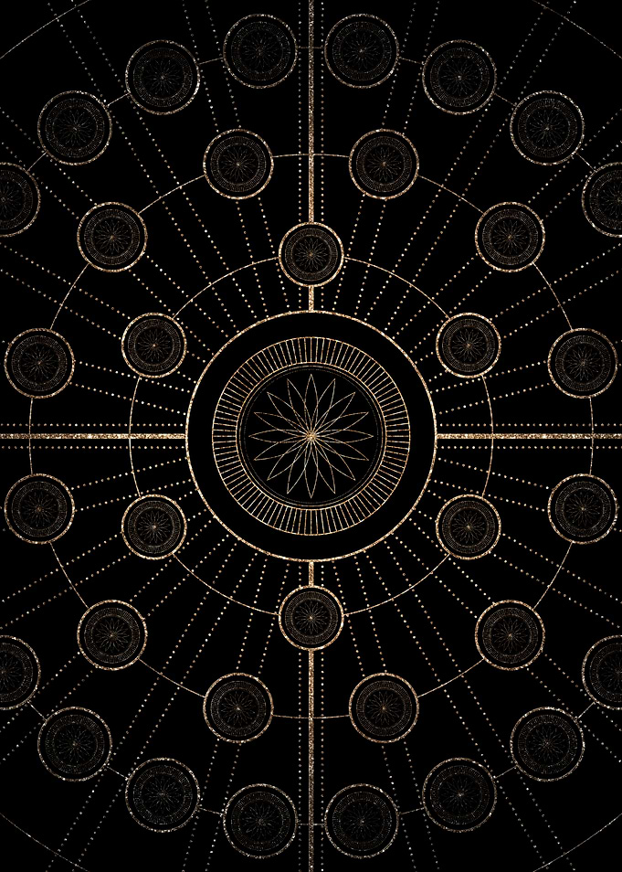 Geometric Gold Glyph Sign