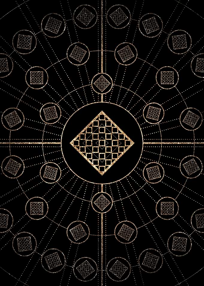 Geometric Gold Glyph Sign