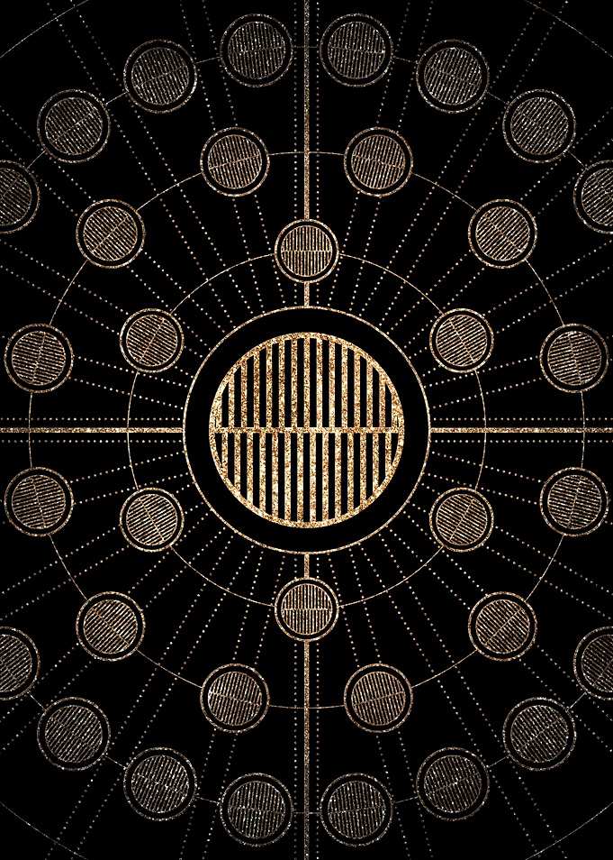 Gold Glitter Glyph Symbol