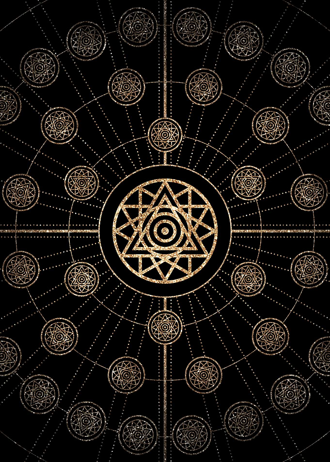 Geometric Gold Glyph Sign