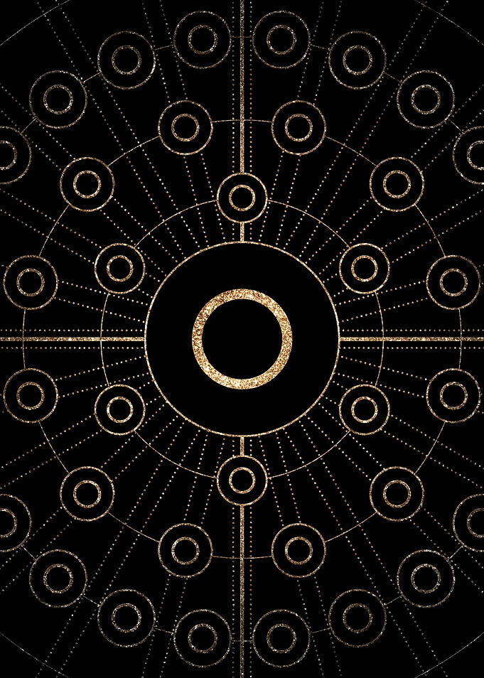 Geometric Gold Glyph Sign