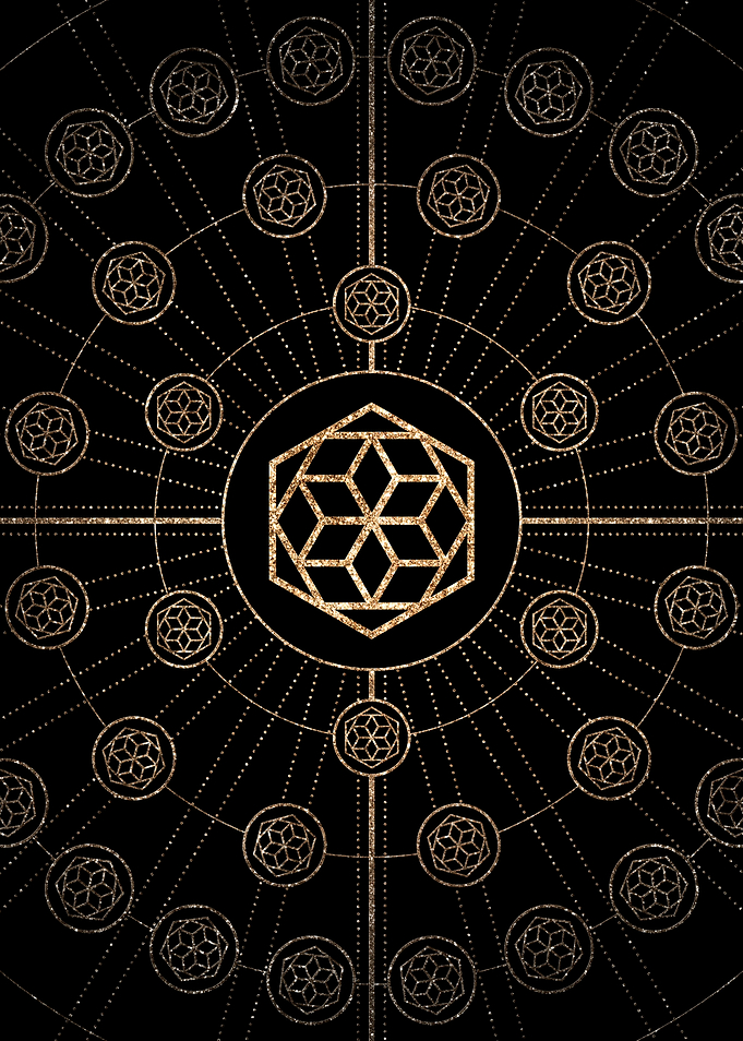Geometric Gold Glyph Sign
