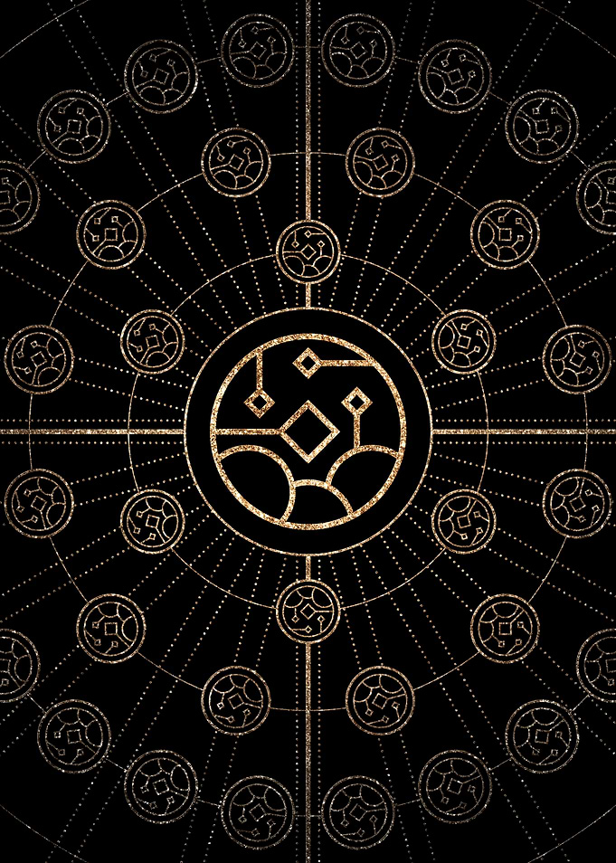 Gold Glitter Glyph Symbol