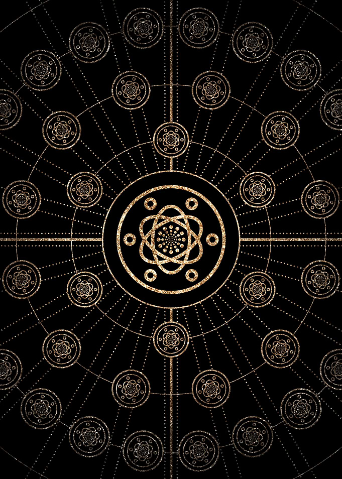 Gold Glitter Glyph Symbol