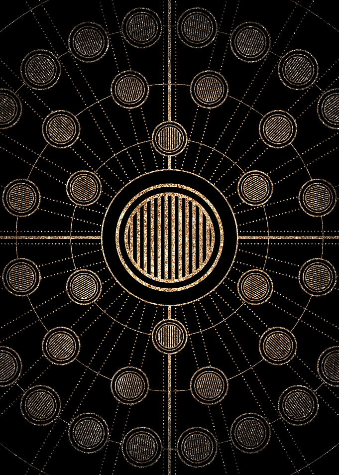 Geometric Gold Glyph Sign