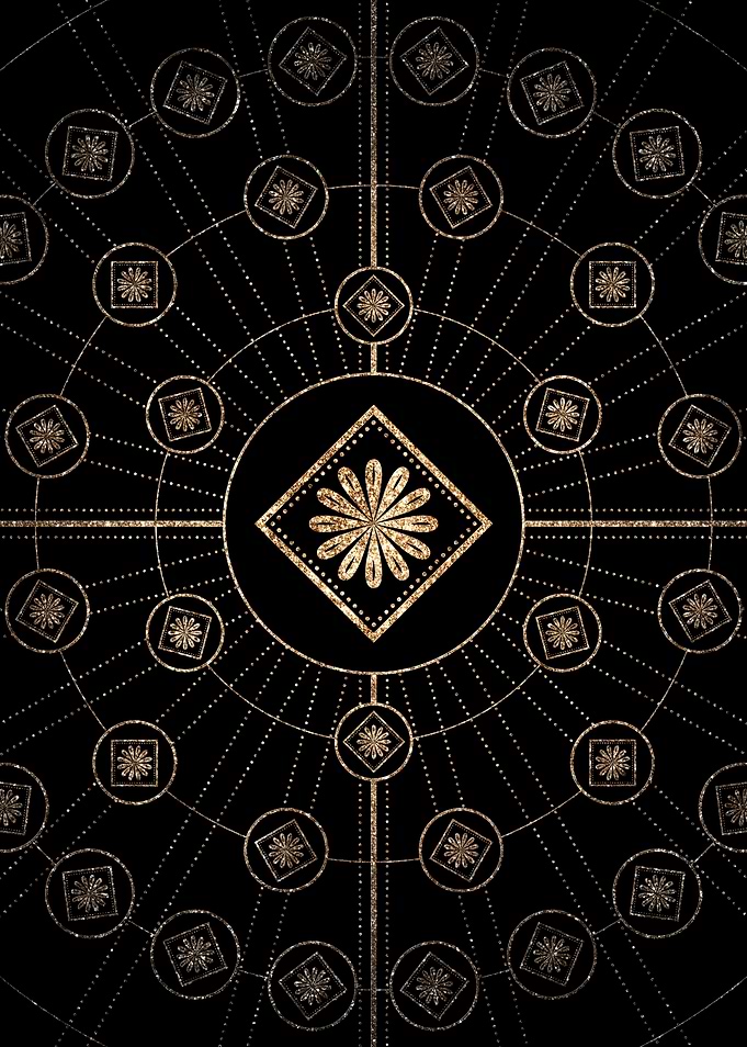 Geometric Gold Glyph Sign
