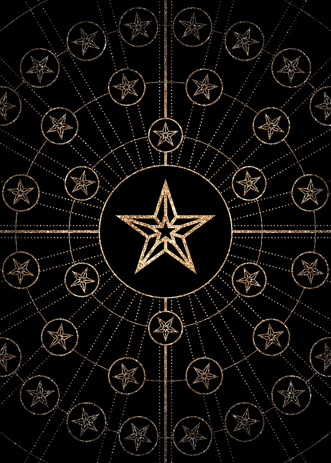 Geometric Gold Glyph Sign